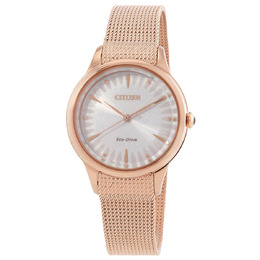 Citizen L Series Eco-Drive White Dial Ladies Watch em1153-88a