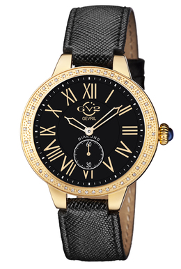 Gevril Astor Quartz Diamond Black Dial Ladies Watch 9112