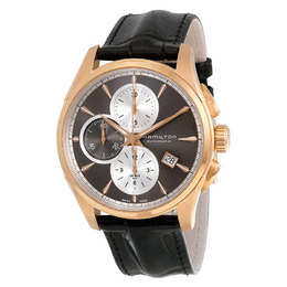 Hamilton Jazzmaster Automatic Chronograph Grey Dial Black Leather Watch h32546781
