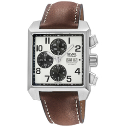 Gevril Herald Square Chronograph Automatic White Dial Mens Watch 44703