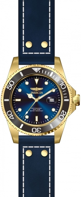 Invicta Pro Diver Mens Watch 22076, Blue Dial with Gold-Tone Hands and Black Bezel