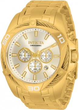 Invicta Bolt Chronograph Quartz Gold Dial Mens Watch 34123