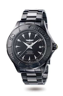 Invicta Signature Mens Watch Black Dial 7114 - Ion Plated Steel Case, Automatic Movement