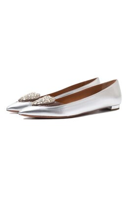 Aquazzura: Серебристые балетки 