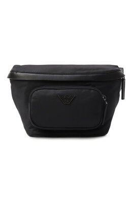 Emporio Armani: Чёрная поясная сумка 