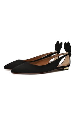 Aquazzura: Чёрные балетки  Bow Tie