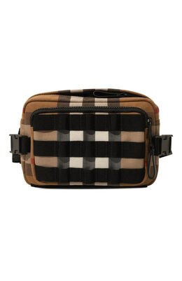 Burberry: Коричневая поясная сумка 