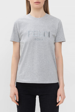 Fendi: Меланжевая футболка 