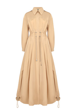 Alberta Ferretti: Бежевое платье 