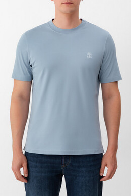 Brunello Cucinelli: Голубая футболка 