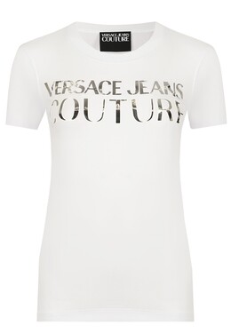 Versace Jeans Couture: Бежевая футболка 