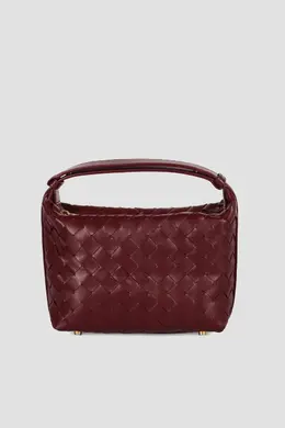 Bottega Veneta: Бордовая сумка 