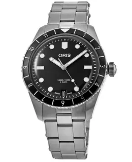 Brand New Authentic Oris Divers Sixty-Five Steel Men's Watch with Black Dial, Model 01 400 7772 4054-07