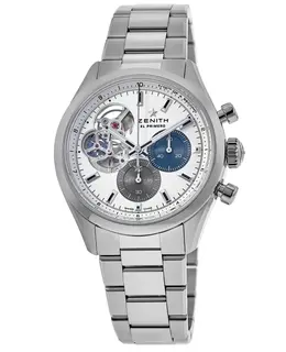 ZENITH CHRONOMASTER OPEN SILVER DIAL STEEL MEN'S WATCH MODEL 03.3300.3604/69.M3300