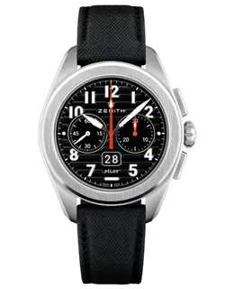Zenith Pilot Big Date Special Flyback Chronograph Automatic Black Dial Rubber Strap Men's Watch - Model 03.4000.3652/21.I001