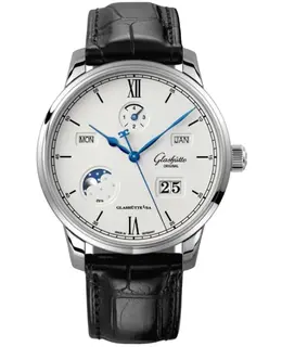 Glashuette Original Senator Excellence Perpetual Calendar Silver Dial Leather Strap Men's Watch 1-36-02-01-02-61