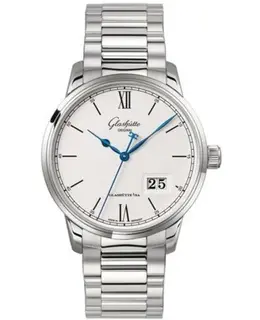 Glashuette Original Senator Excellence Panorama Date Silver Dial Stainless Steel Men's Watch 1-36-03-01-02-70