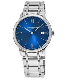 Baume & Mercier Classima Quartz Blue Dial Stainless Steel Men's Watch 10382