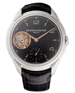 Baume & Mercier Clifton Black Dial Leather Strap Men's Watch 10455
