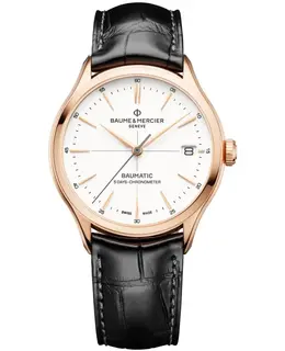 Baume & Mercier Clifton Automatic 18kt Rose Gold Leather Strap Men's Watch 10469