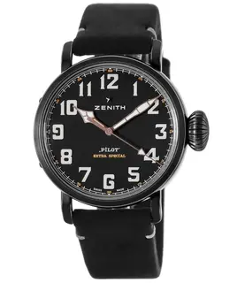 Zenith Pilot Type 20 Model 11.2432.679/21.c900 Black Dial Leather Strap Men's Watch
