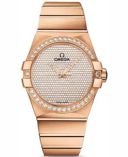Omega Constellation Co-Axial Master Chronometer Diamond Dial Rose Gold Women's Watch Model 123.55.38.20.99.004