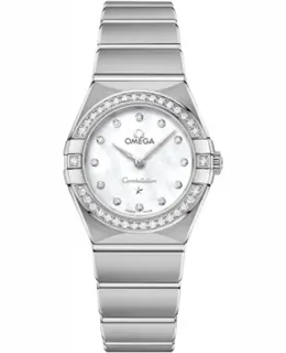 Omega Constellation Manhattan Quartz 25mm Mother of Pearl Dial Diamond Stainless Steel Women's Watch 131.15.25.60.55.001