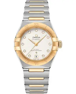 Omega Constellation Manhattan Chronometer 29mm Silver Dial Diamond Yellow Gold and Stainless Steel Women's Watch 131.20.29.20.52.002 131.20.29.20.52.0