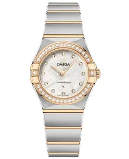 Authentic Omega Constellation Quartz Grey Dial Diamond Bezel Watch Model 131.25.25.60.99.002