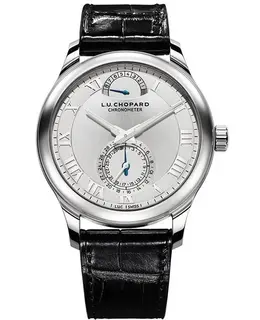 Chopard L.U.C Quattro Silver Dial Black Alligator Leather Men's Watch Model 161926-1001