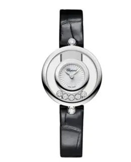 Brand New Authentic Chopard Happy Diamonds Icons Mother of Pearl Dial Leather Strap Women's Watch Model 209415-1001