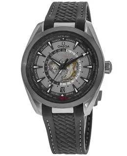 Omega Seamaster Aqua Terra 150m GMT Grey Dial Rubber Strap Men's Watch 220.92.43.22.99.001