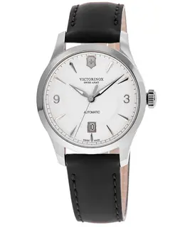 Victorinox Swiss Army Alliance Automatic White Dial Black Leather Strap Men's Watch 241871