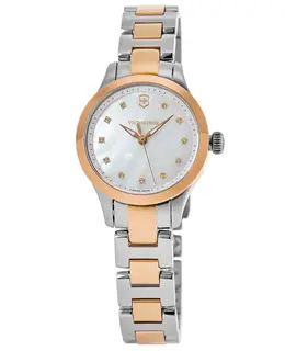 Victorinox Swiss Army Alliance XS Quartz White Mother of Pearl Crystal Dial Two-Tone Steel Women's Watch 241877