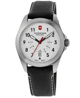 Victorinox Swiss Army Heritage Quartz White Dial Black Leather Strap Men's Watch 241965