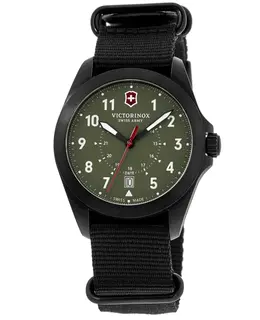 Victorinox Swiss Army Heritage Quartz Green Dial Fabric Strap Men's Watch 241972