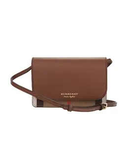 Burberry Hampshire Brown House Check Women's Crossbody Bag 80463211