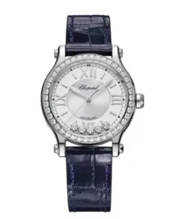 Chopard Happy Sport Silver Dial Leather Strap Women's Watch 278608-3003