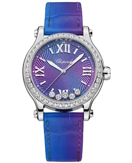 Chopard Happy Sport Purple Dial Diamond Automatic Watch 278608-3006