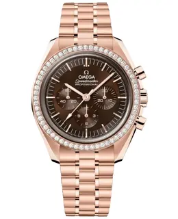 Omega Speedmaster Moonwatch Professional (31055425013001) - Manual Winding Chronograph with Brown Dial, Diamond Bezel