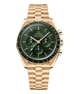 Omega Speedmaster Moonwatch Professional 18kt Yellow Gold Green Dial Men's Watch Model: 310.60.42.50.10.001