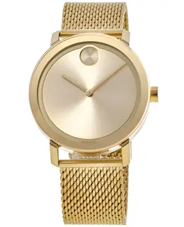Movado Evolution Gold Dial Gold Plated Steel Men's Watch 3600560