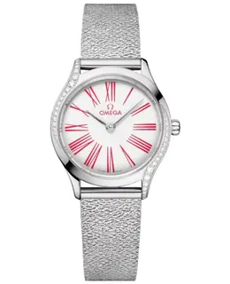 Omega De Ville Tresor Mini Quartz White Dial Diamond Bezel Steel Women's Watch 428.15.26.60.04.003