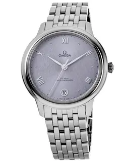 Omega De Ville Prestige Co-Axial Master Chronometer 34mm Purple Dial Steel Women's Watch 434.10.34.20.03.001