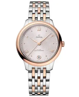 Omega De Ville Prestige Co-Axial Master Chronometer 34mm Silver Dial Rose Gold and Steel Women's Watch