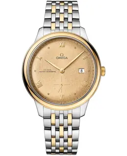 Omega De Ville Prestige Co-Axial Master Chronometer Small Seconds 41mm Gold Dial Yellow Gold and Steel Men's Watch Model: 43420412008001