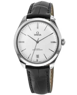 Omega De Ville Tresor Automatic Silver Dial Leather Strap Men's Watch - Model 43513402102001