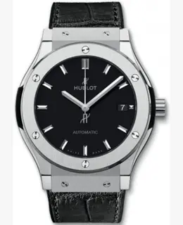 Hublot Classic Fusion 42mm Black Dial Black Leather Strap Men's Watch 542.nx.1171.lr