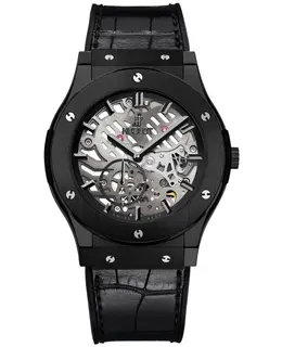 Hublot Classic Fusion Automatic Skelton Dial Black Leather Strap Men's Watch 545.cm.0140.lr