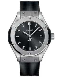 Hublot Classic Fusion Unico Titanium Quartz Black Dial Rubber Strap Women's Watch 591.nx.1470.rx